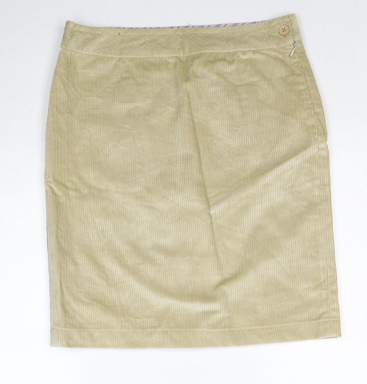 Peter Christian Womens Beige Cotton A-Line Skirt Size 12 Zip