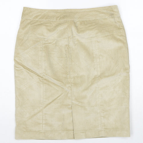 Peter Christian Womens Beige Cotton A-Line Skirt Size 12 Zip