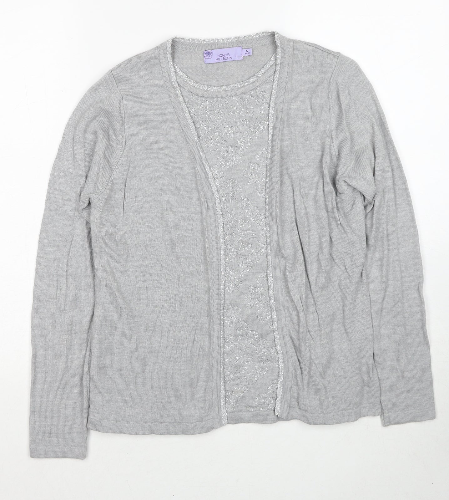 EWM Womens Grey Round Neck Acrylic Pullover Jumper Size 10 - Twin Set, Size 10-12