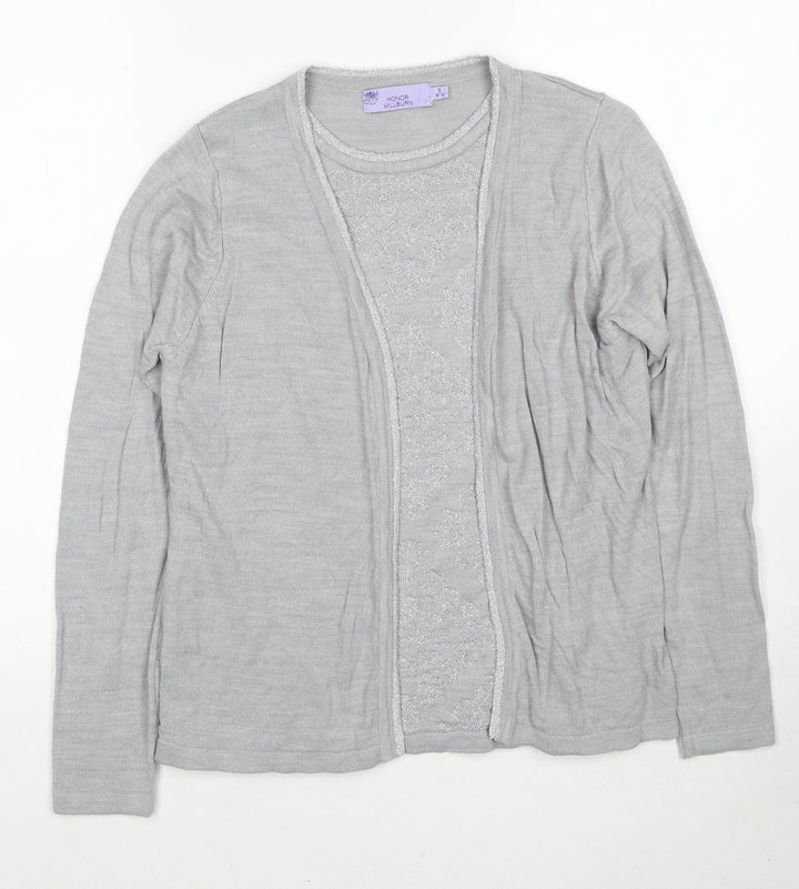 EWM Womens Grey Round Neck Acrylic Pullover Jumper Size 10 - Twin Set, Size 10-12