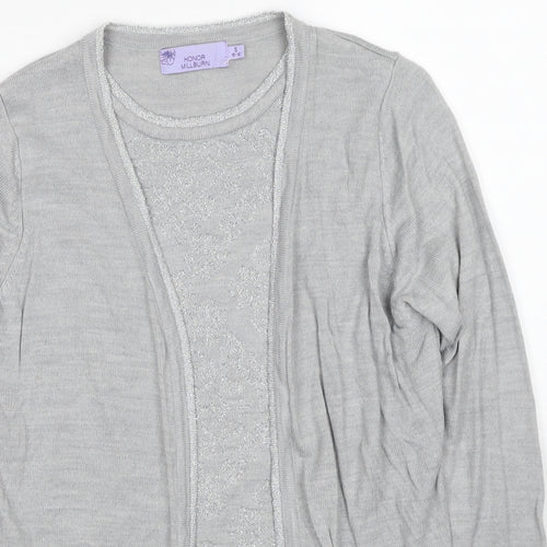 EWM Womens Grey Round Neck Acrylic Pullover Jumper Size 10 - Twin Set, Size 10-12