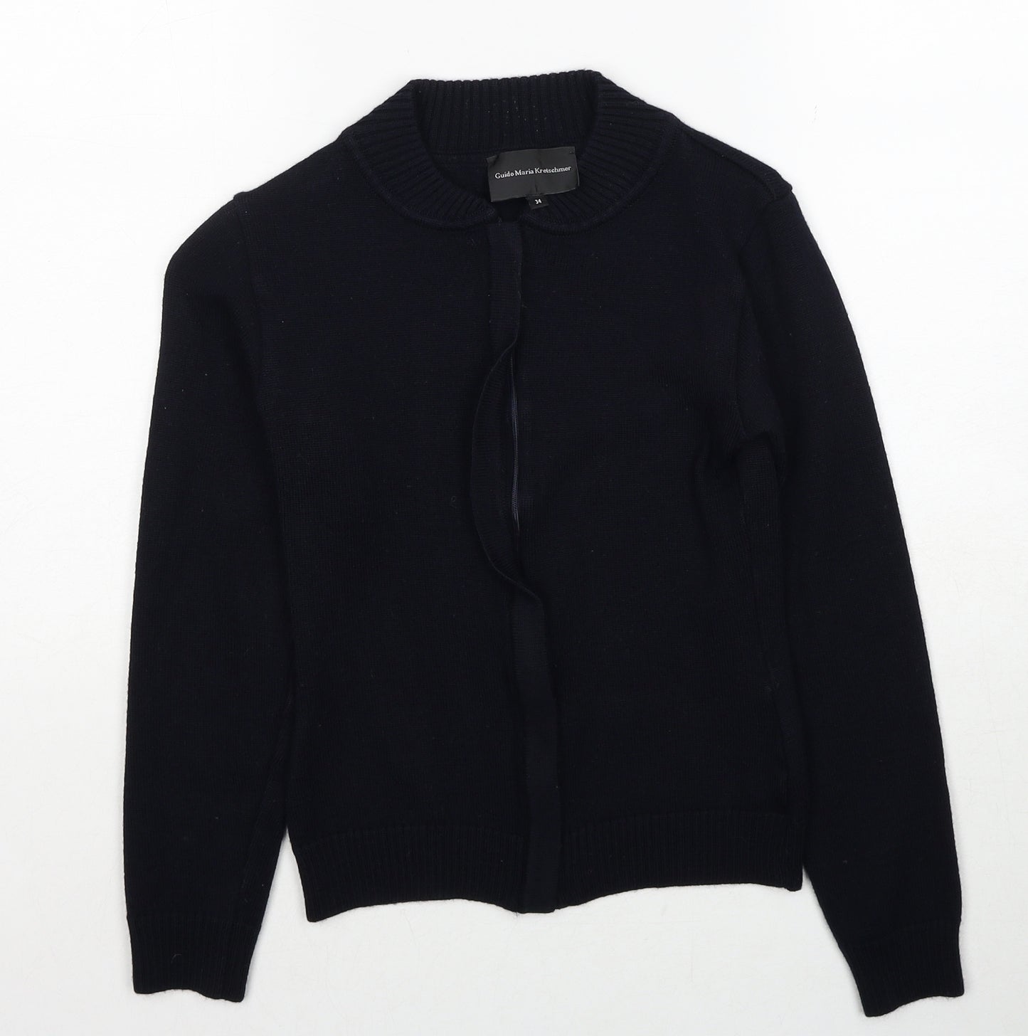 Guido Maria Kretschmer Womens Blue Collared Acrylic Pullover Jumper Size 6
