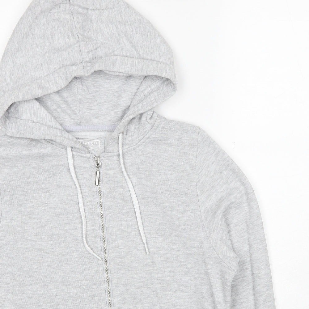 Atmosphere Womens Grey Polyester Full Zip Hoodie Size 12 Zip