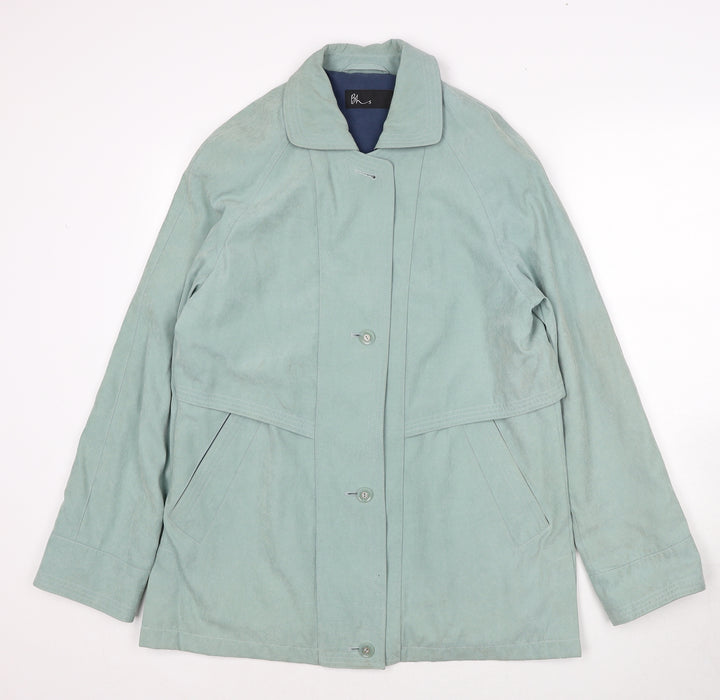 BHS Womens Blue Overcoat Coat Size 10 Zip