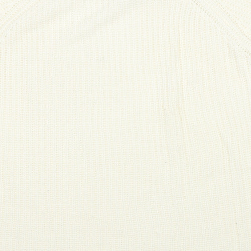 F&F Womens Ivory Mock Neck Acrylic Pullover Jumper Size 14
