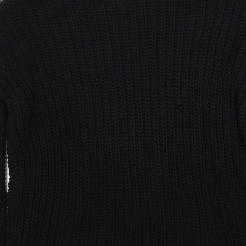 H&M Womens Black Round Neck Cotton Pullover Jumper Size S