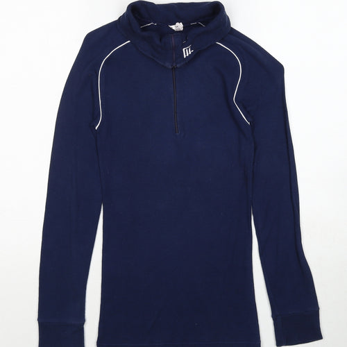 Medico Fashion Womens Blue Cotton Pullover Sweatshirt Size 8 Zip