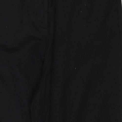 Dalia Womens Black Cotton Chino Trousers Size 10 Regular Zip