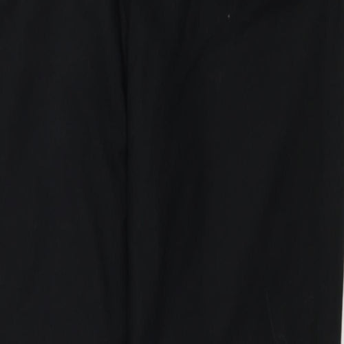 Dalia Womens Black Cotton Chino Trousers Size 10 Regular Zip