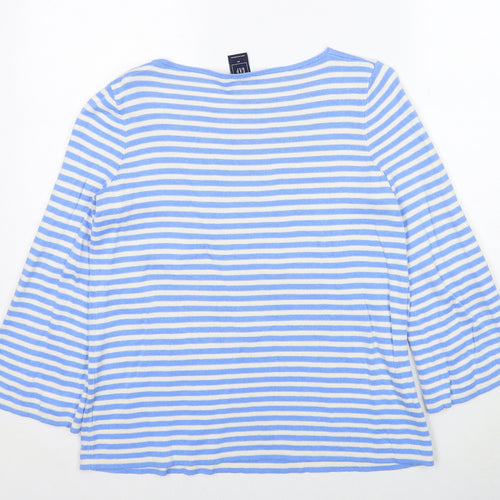 Gap Womens Blue Round Neck Striped Polyester Pullover Jumper Size XS