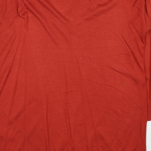 Marks and Spencer Womens Red V-Neck Viscose Pullover Jumper Size M