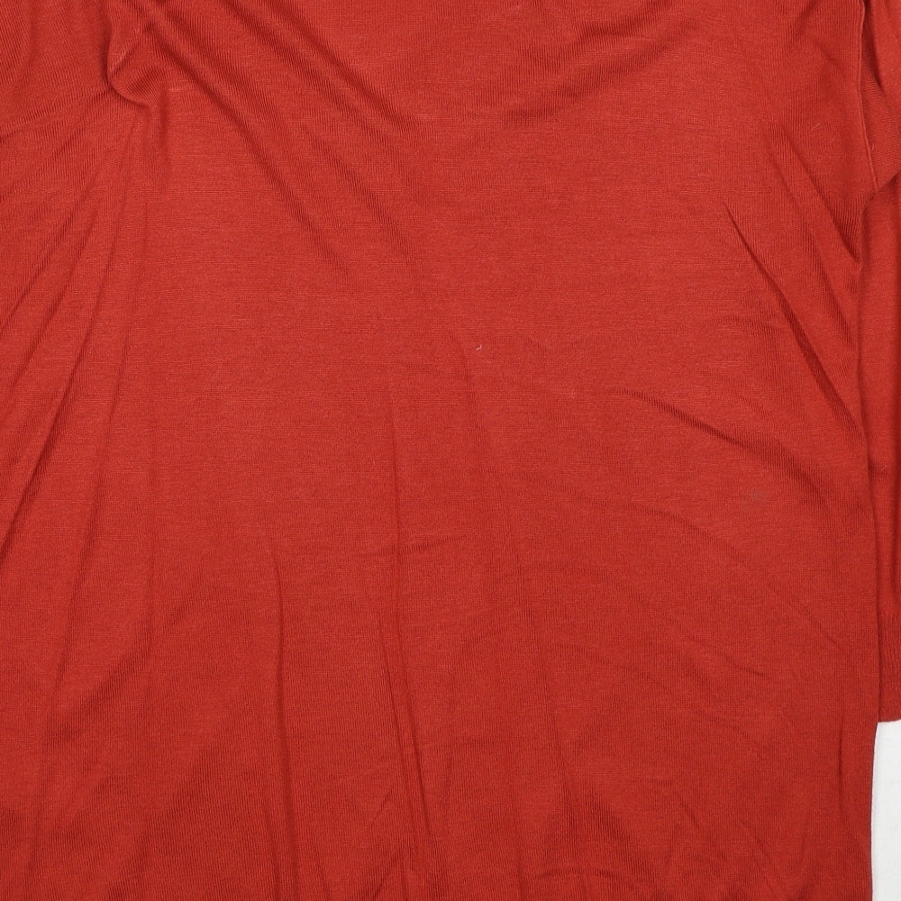 Marks and Spencer Womens Red V-Neck Viscose Pullover Jumper Size M
