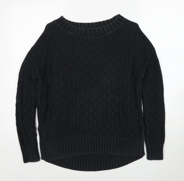 Gap Womens Black Round Neck Cotton Pullover Jumper Size XS