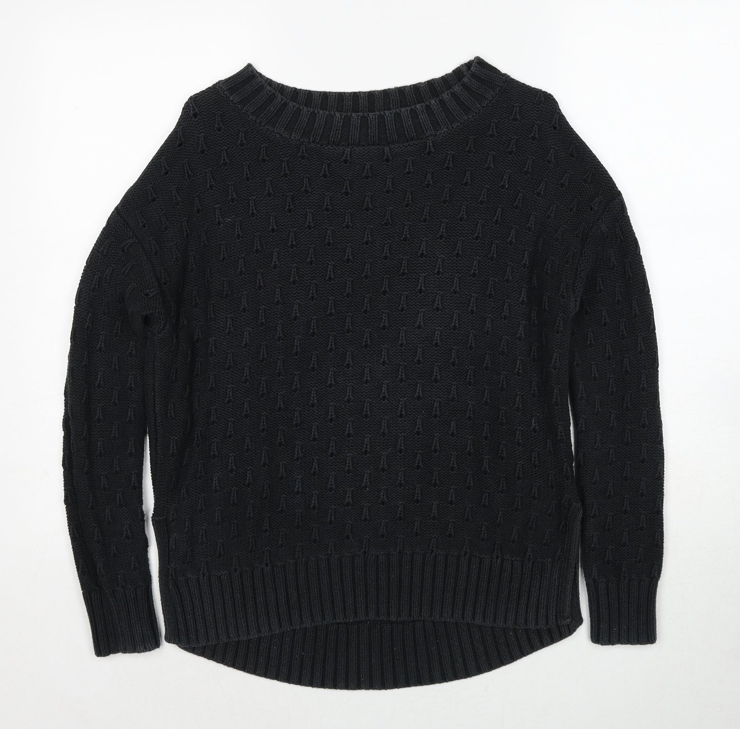 Gap Womens Black Round Neck Cotton Pullover Jumper Size XS