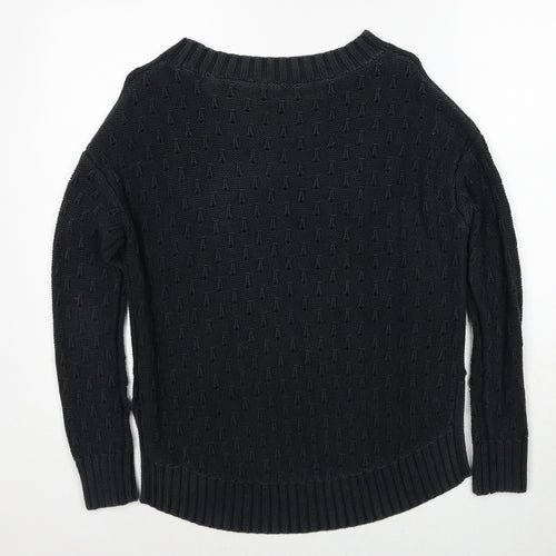 Gap Womens Black Round Neck Cotton Pullover Jumper Size XS