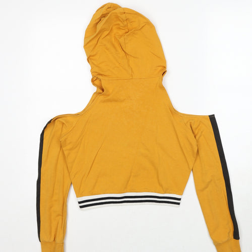 Selected Womens Yellow Colourblock Cotton Pullover Hoodie Size 6 Pullover - Brooklyn