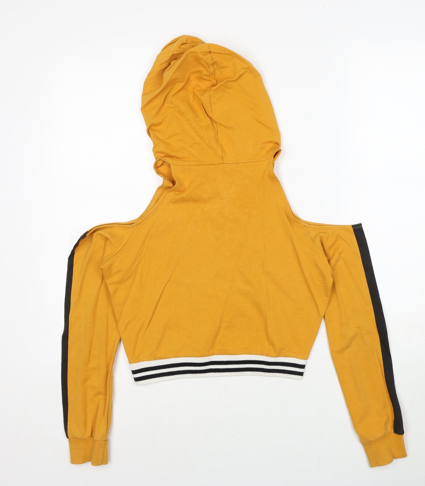 Selected Womens Yellow Colourblock Cotton Pullover Hoodie Size 6 Pullover - Brooklyn
