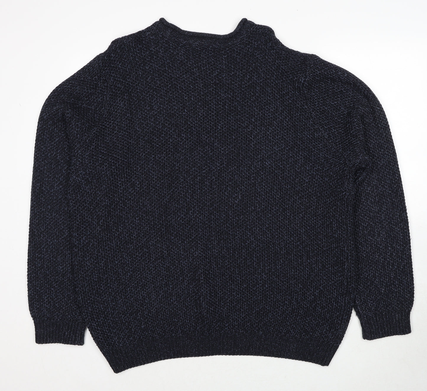 George Mens Blue Round Neck Acrylic Pullover Jumper Size 2XL Long Sleeve