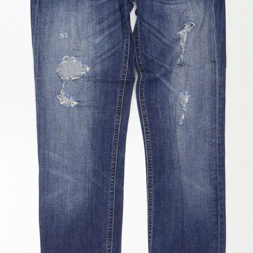 Gap Womens Blue Cotton Straight Jeans Size 26 in Regular Zip