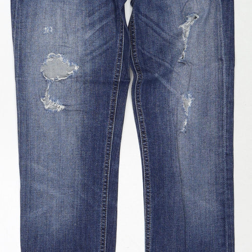 Gap Womens Blue Cotton Straight Jeans Size 26 in Regular Zip