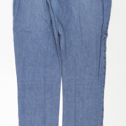 H&M Womens Blue Cotton Straight Jeans Size 28 in Slim Zip