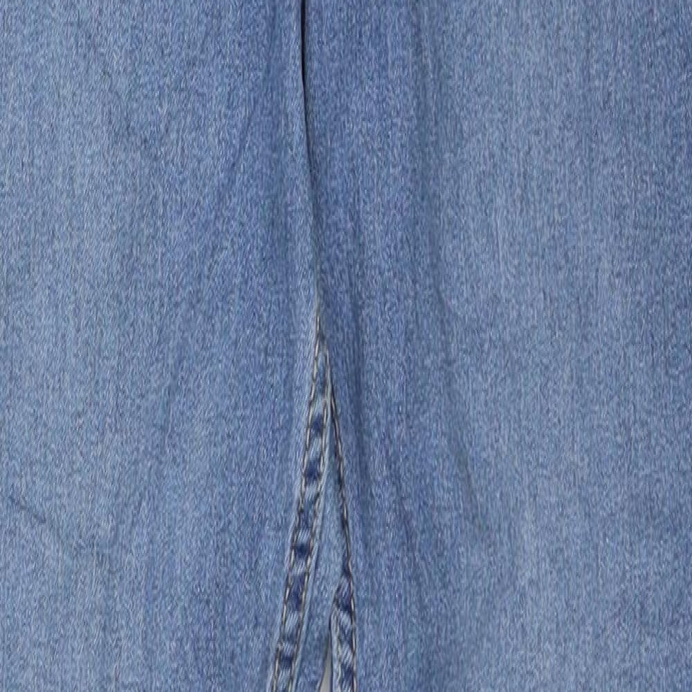 H&M Womens Blue Cotton Straight Jeans Size 28 in Slim Zip