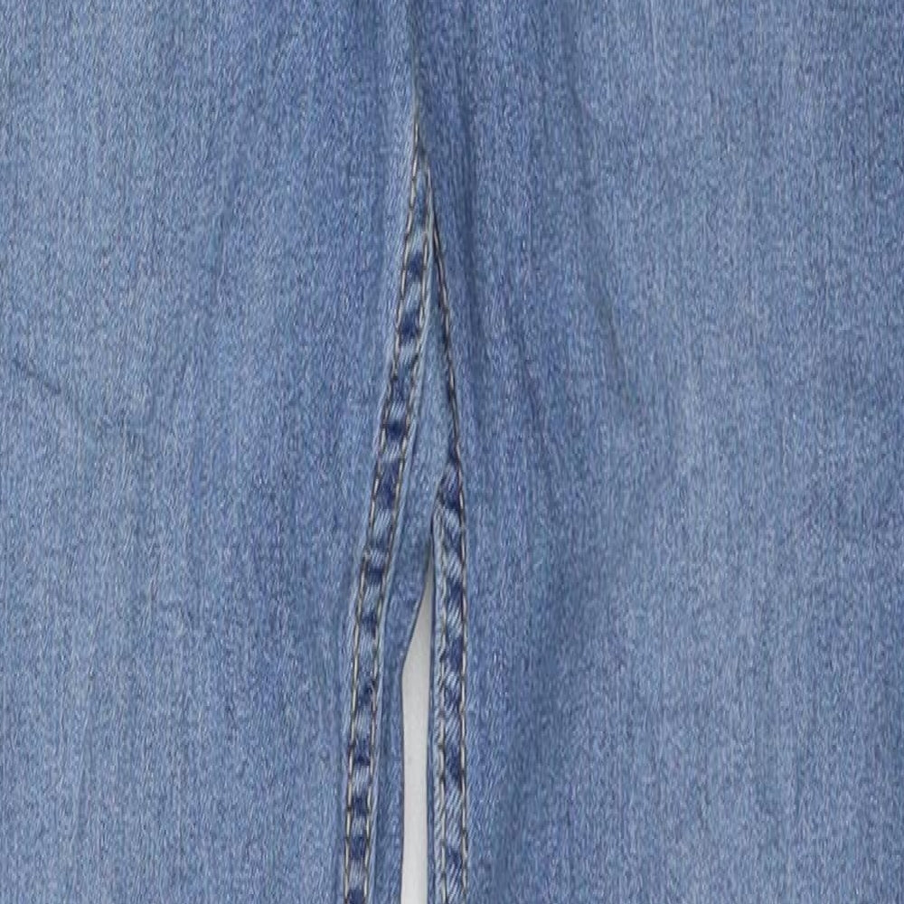 H&M Womens Blue Cotton Straight Jeans Size 28 in Slim Zip