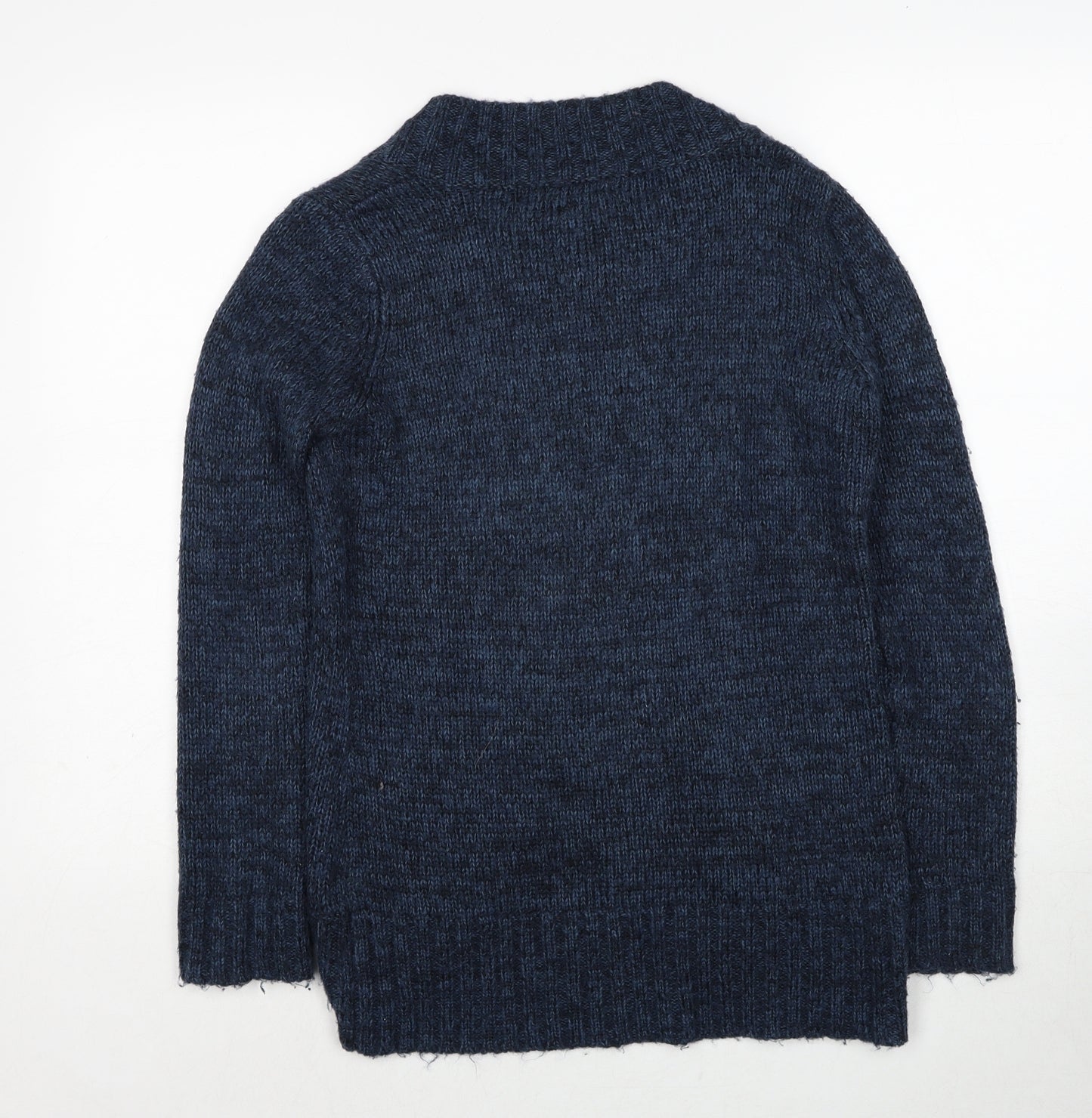 FOREVER 21 Womens Blue Round Neck Acrylic Cardigan Jumper Size S