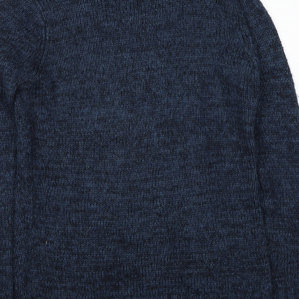 FOREVER 21 Womens Blue Round Neck Acrylic Cardigan Jumper Size S