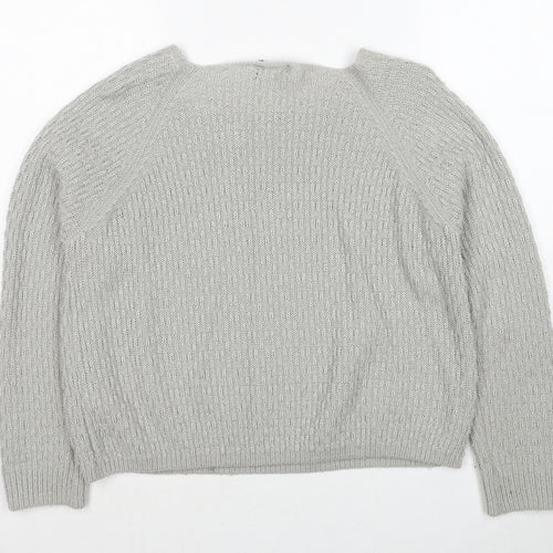 F&F Womens Grey Round Neck Acrylic Pullover Jumper Size 12