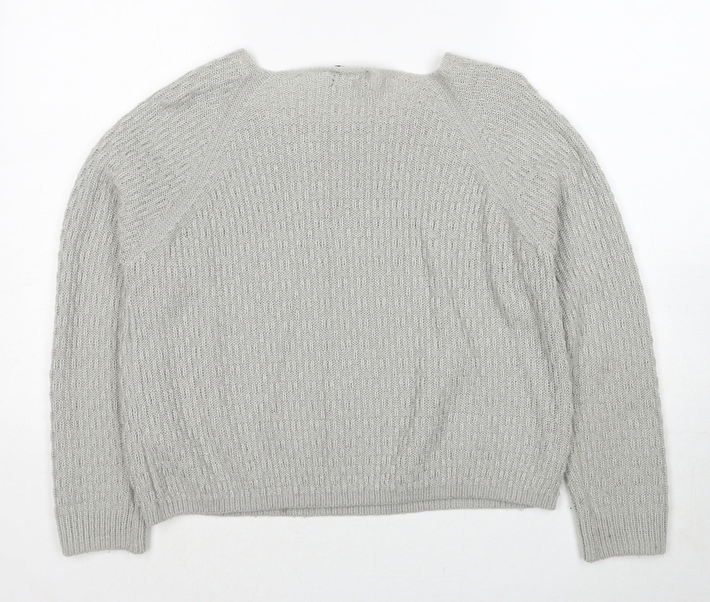 F&F Womens Grey Round Neck Acrylic Pullover Jumper Size 12