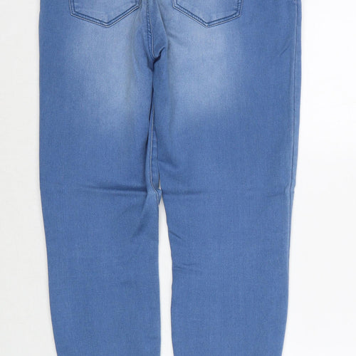 Denim & Co. Womens Blue Cotton Straight Jeans Size 8 Regular Zip