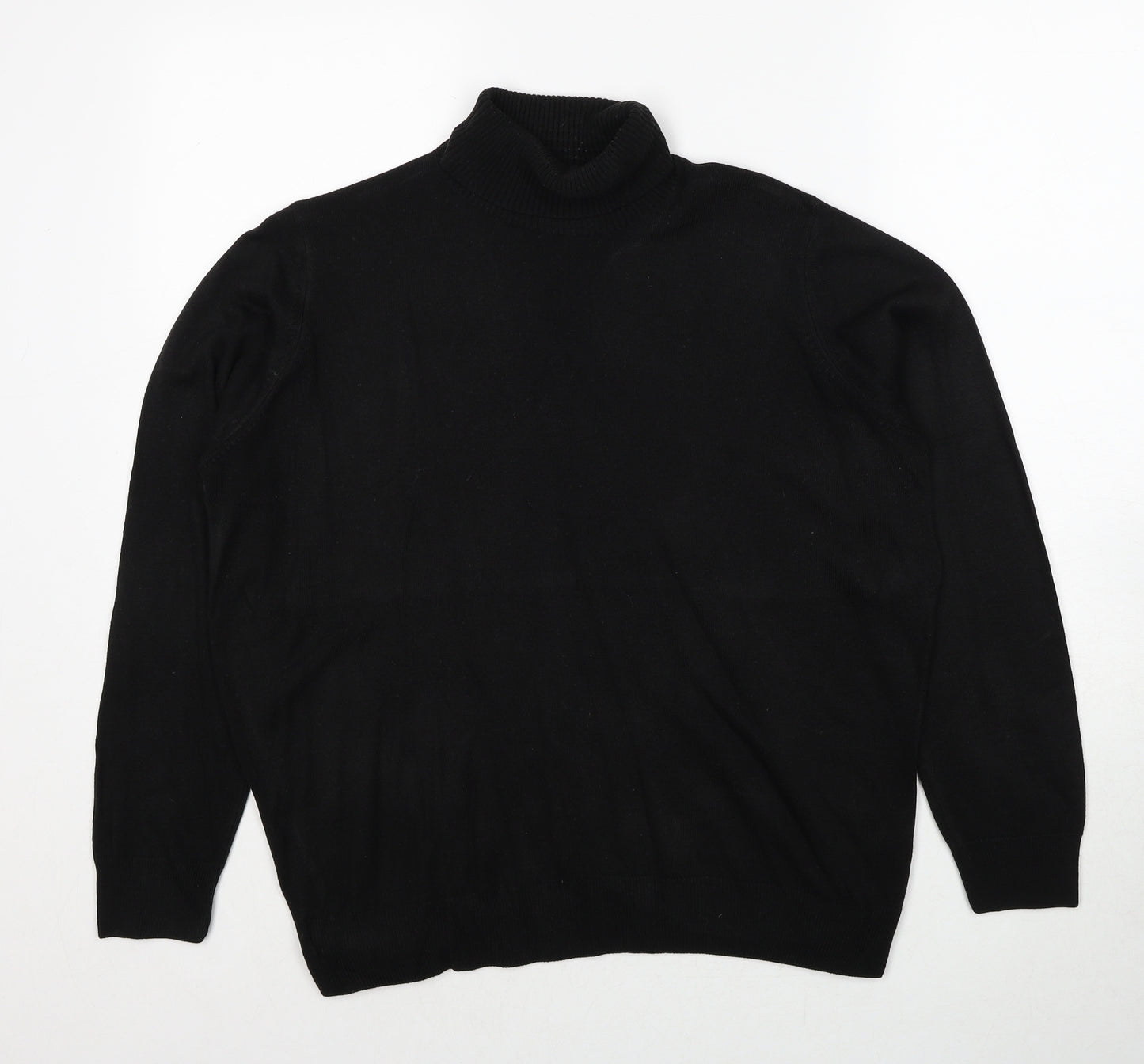 Marks and Spencer Womens Black Mock Neck Acrylic Pullover Jumper Size 16