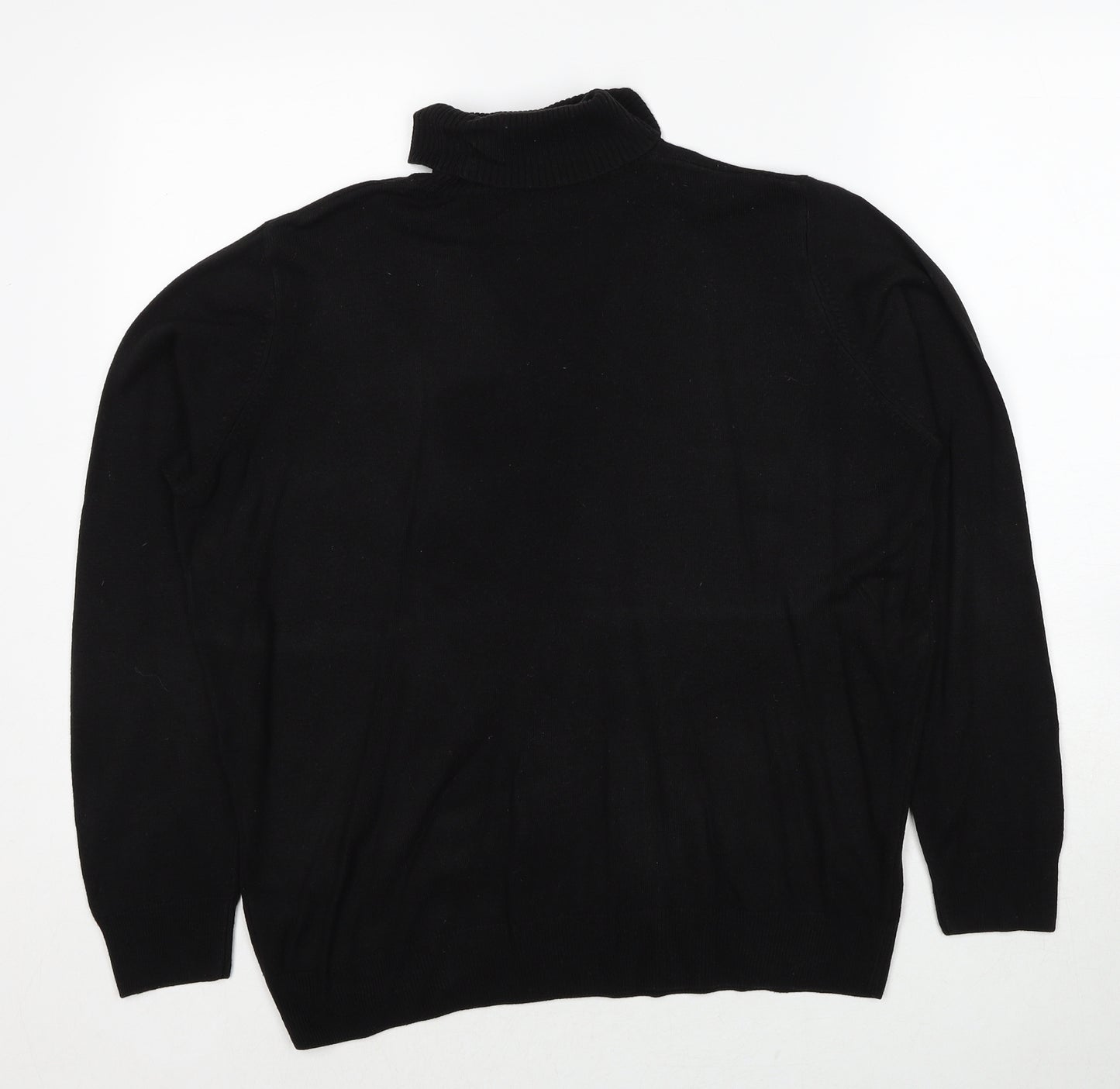 Marks and Spencer Womens Black Mock Neck Acrylic Pullover Jumper Size 16
