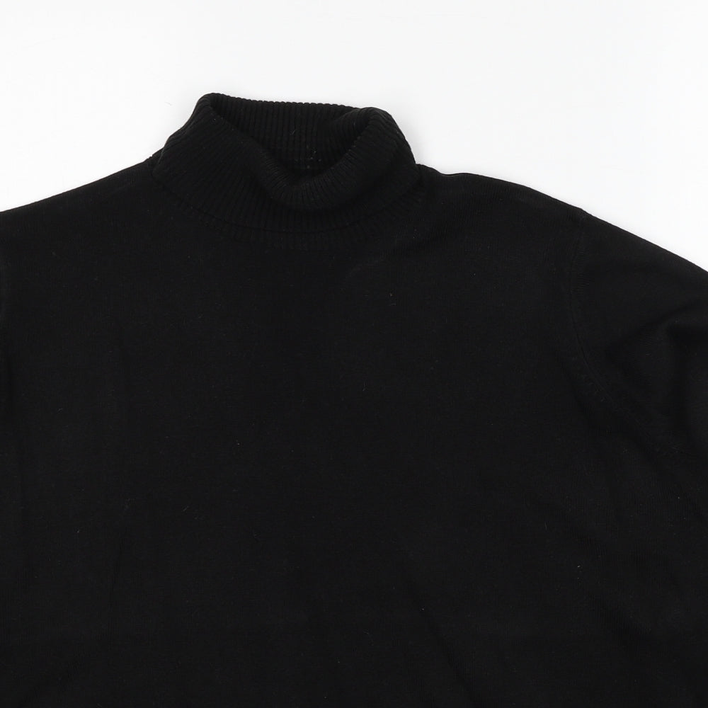 Marks and Spencer Womens Black Mock Neck Acrylic Pullover Jumper Size 16