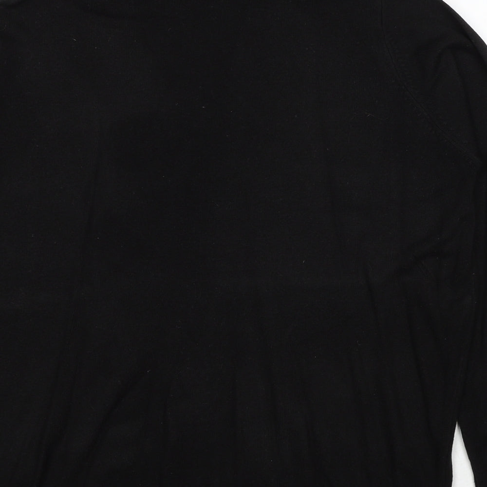 Marks and Spencer Womens Black Mock Neck Acrylic Pullover Jumper Size 16