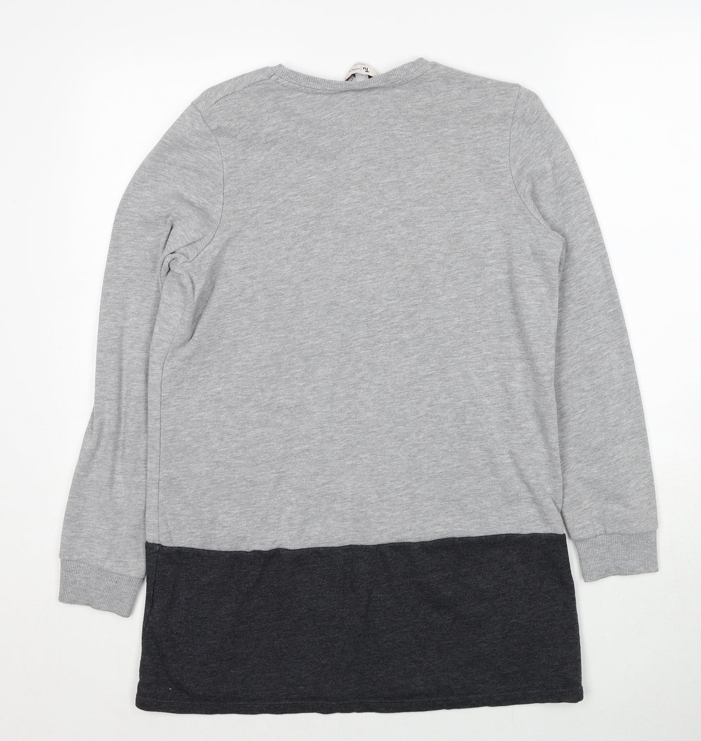 TU Womens Grey Cotton Pullover Sweatshirt Size 12 Pullover - Star Detail
