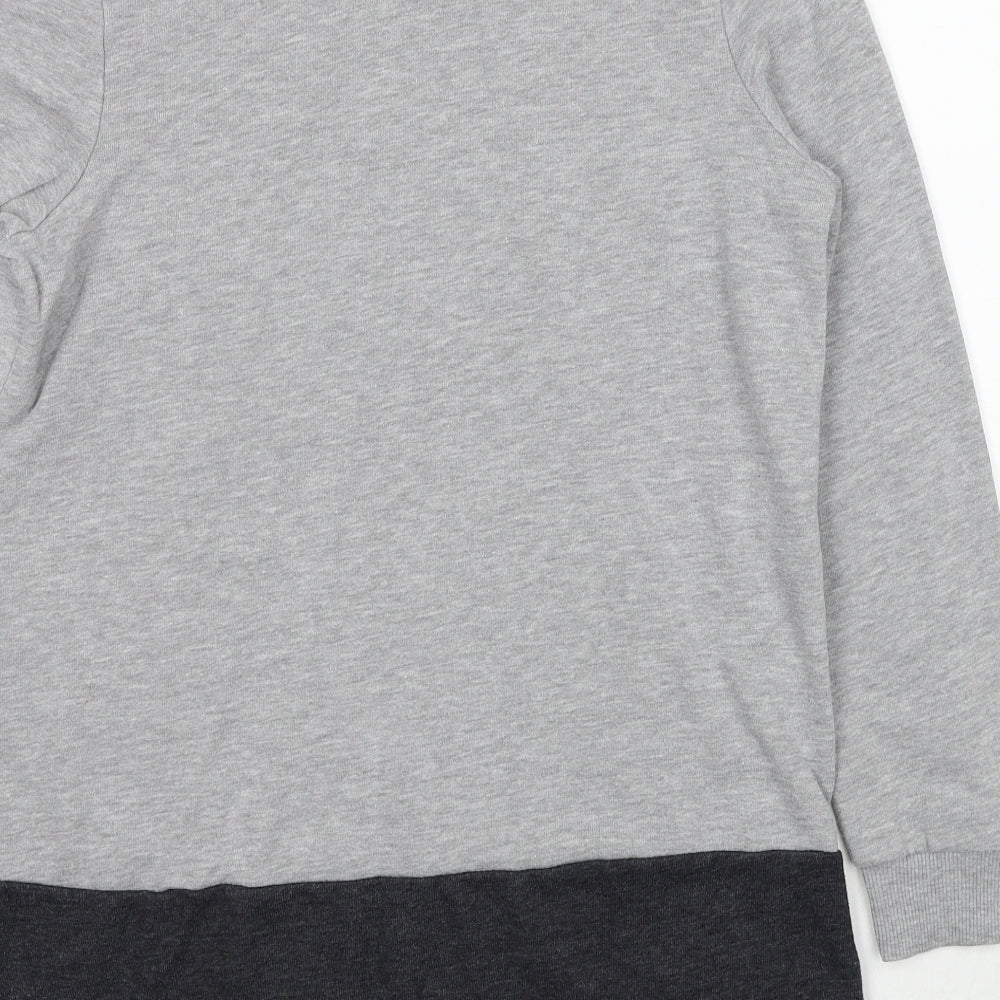 TU Womens Grey Cotton Pullover Sweatshirt Size 12 Pullover - Star Detail