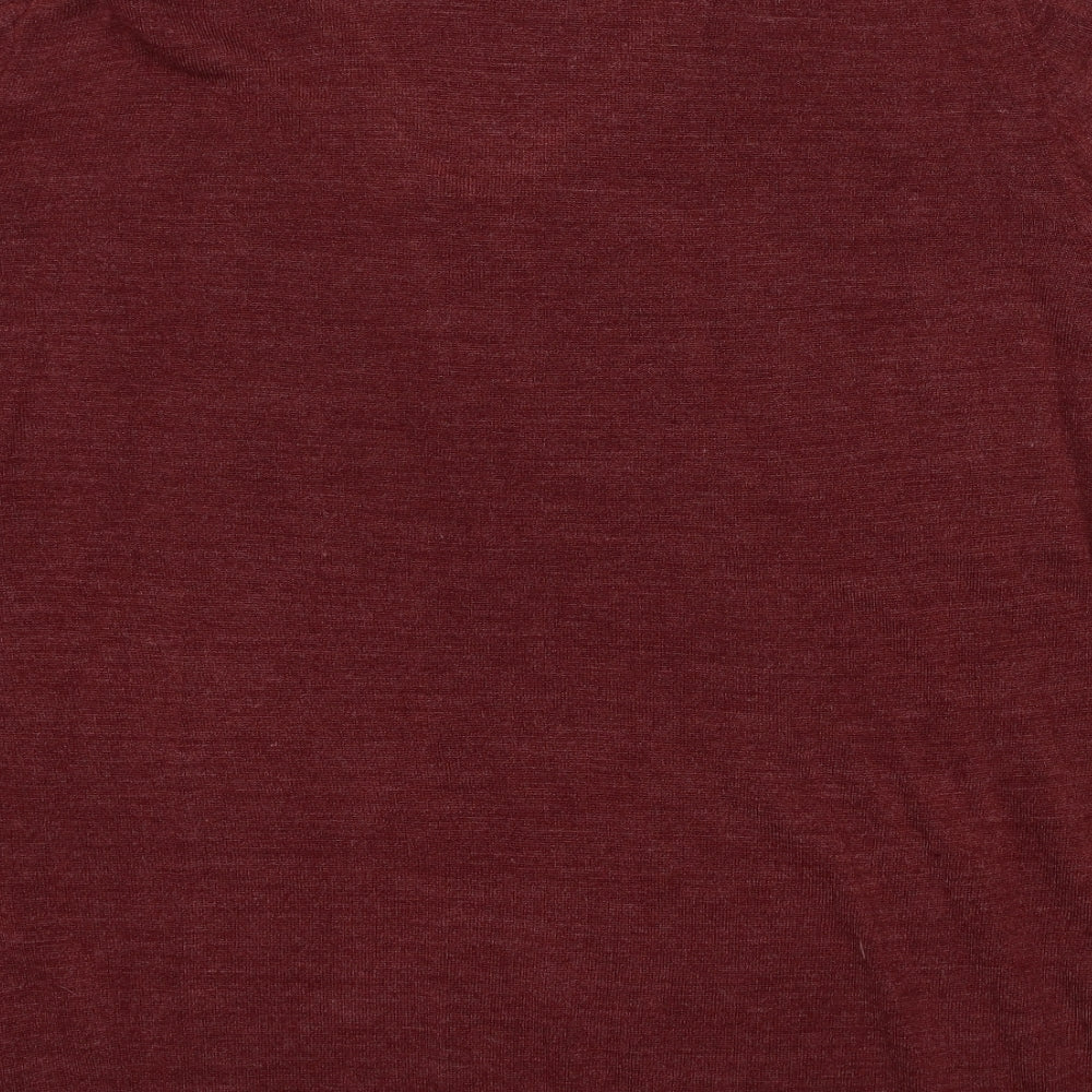 Cedar Wood State Mens Red V-Neck Acrylic Pullover Jumper Size 2XL Long Sleeve