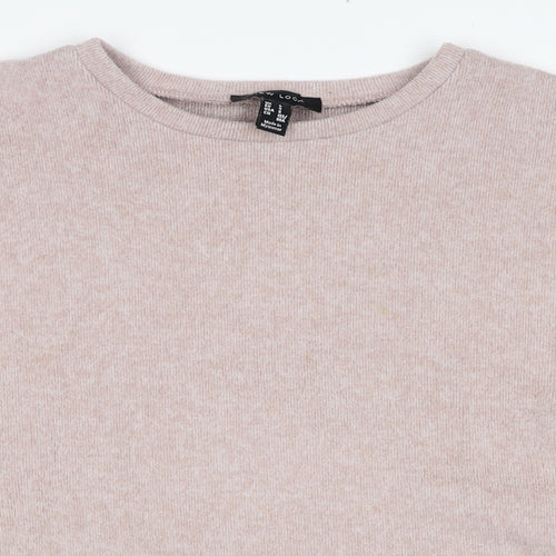 New Look Womens Pink Round Neck Polyester Pullover Jumper Size S