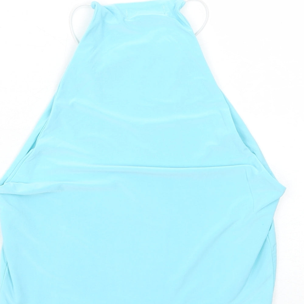 I SAW IT FIRST Womens Blue Polyester Basic Tank Size 12 Round Neck