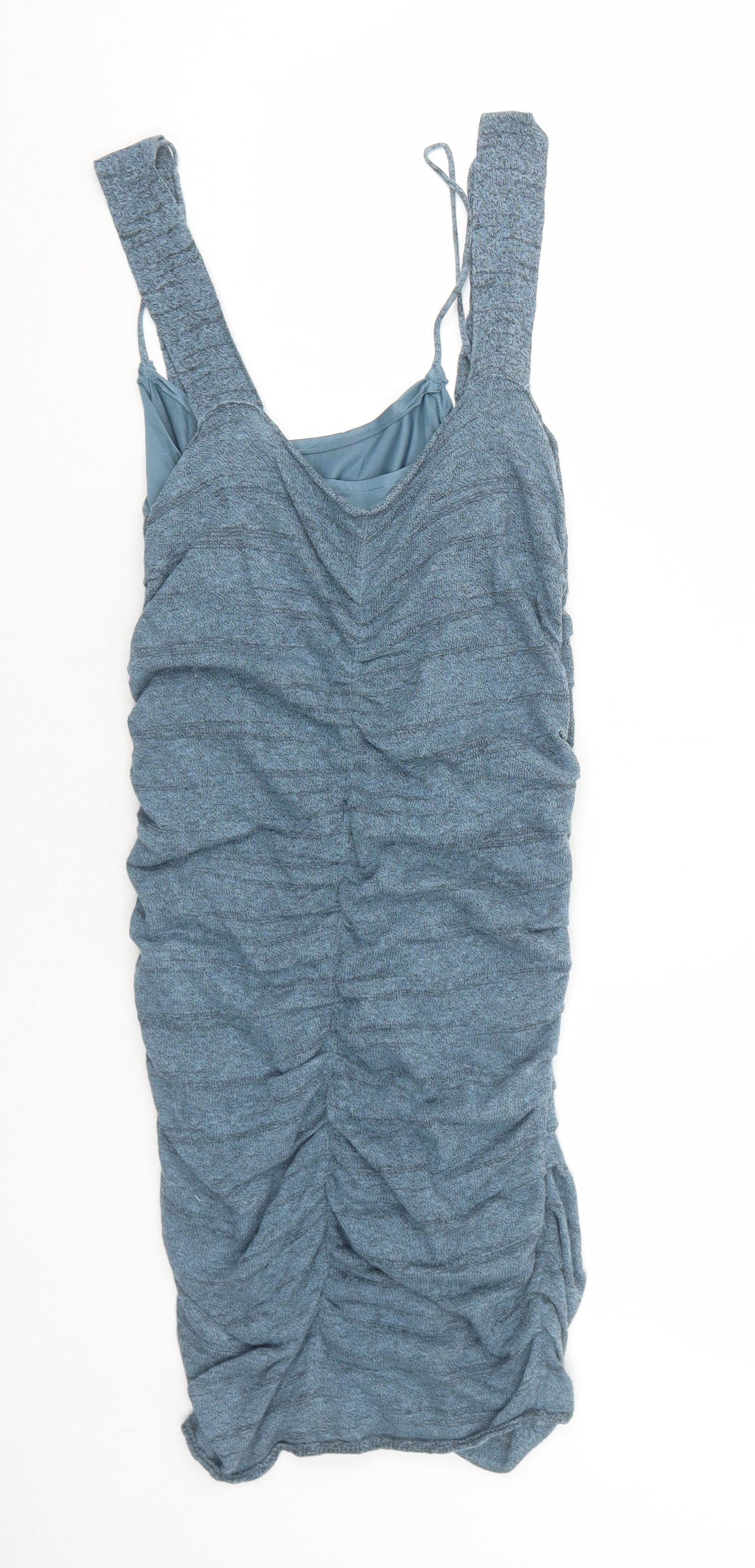 Zara Womens Blue Acrylic Bodycon Size S V-Neck Pullover
