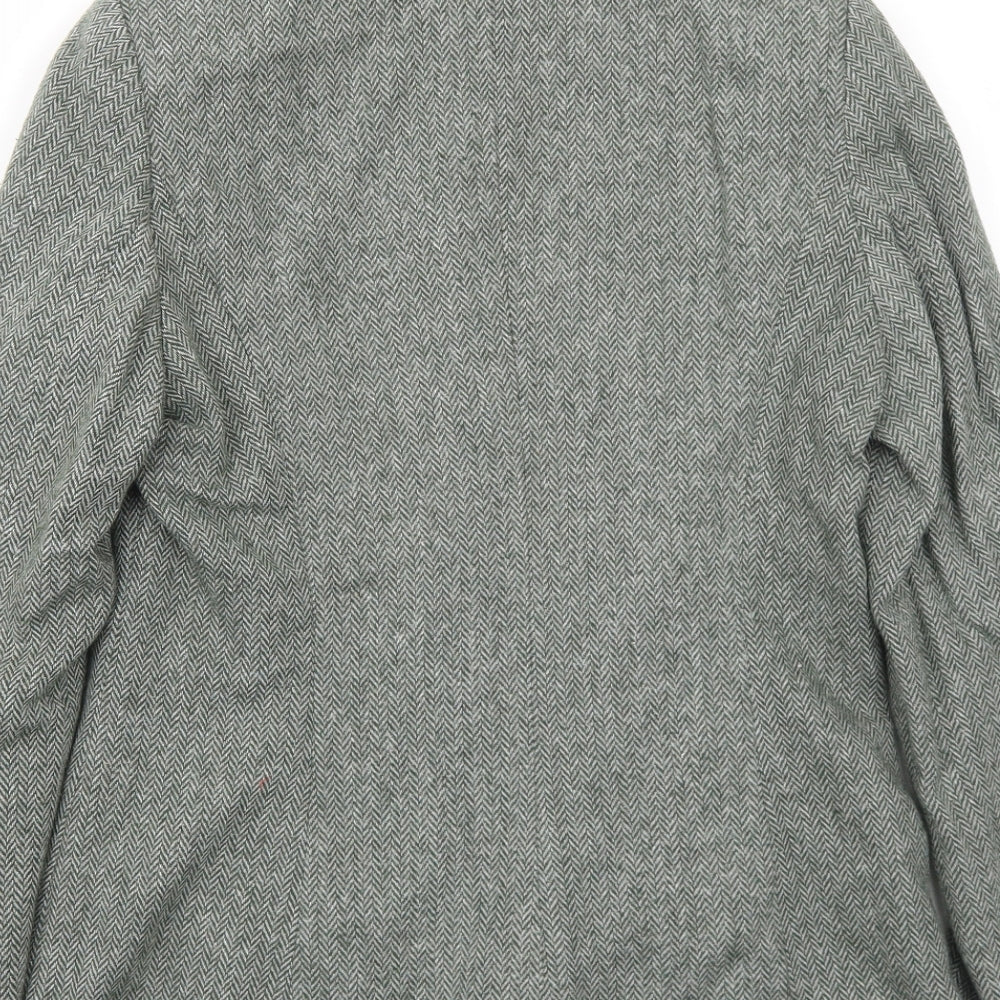 FOSBY Womens Green Herringbone Jacket Size 12 Zip