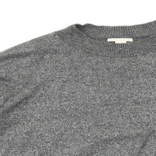 H&M Womens Grey Round Neck Acrylic Pullover Jumper Size S