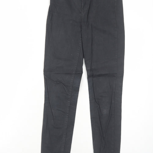 H&M Womens Black Cotton Skinny Jeans Size 6 Regular Zip