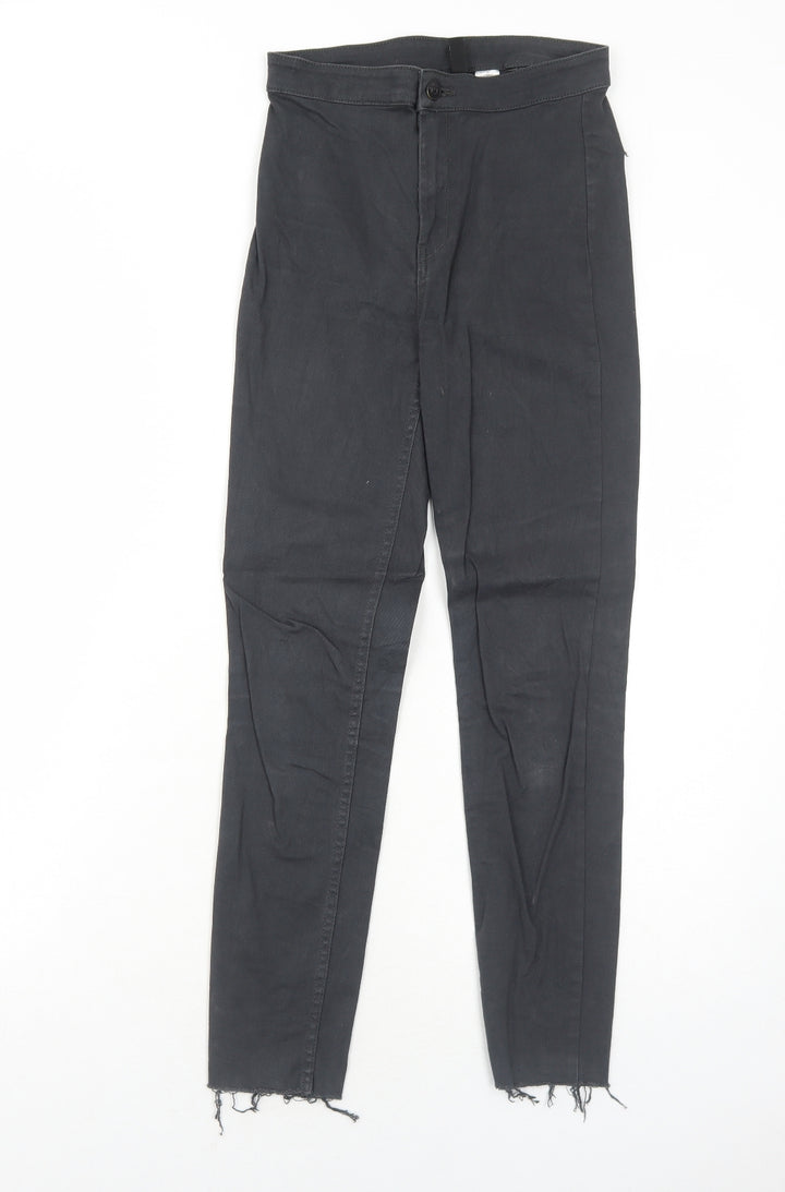 H&M Womens Black Cotton Skinny Jeans Size 6 Regular Zip