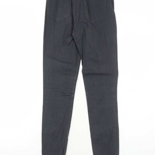 H&M Womens Black Cotton Skinny Jeans Size 6 Regular Zip