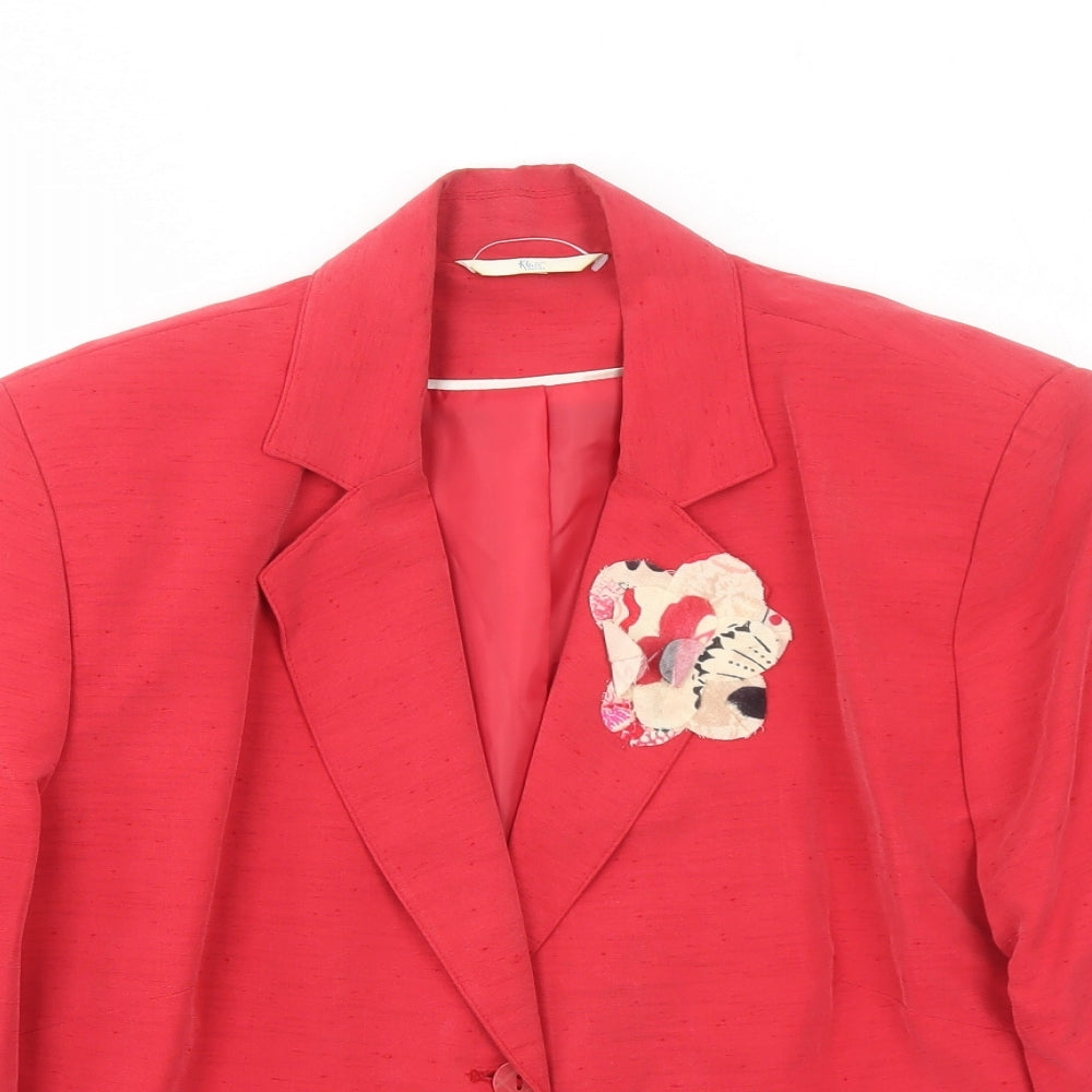 Klass Womens Red Jacket Size 16 Button