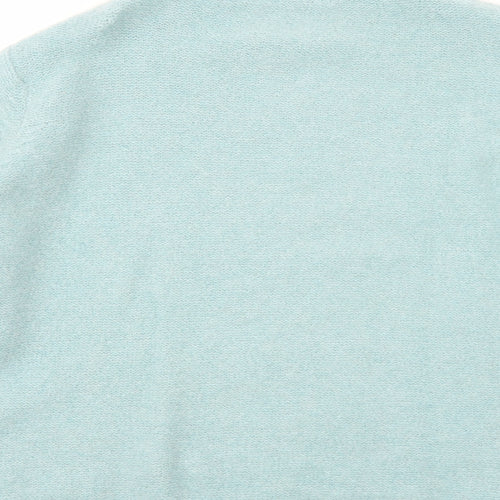 EWM Womens Blue Mock Neck Acrylic Pullover Jumper Size XL