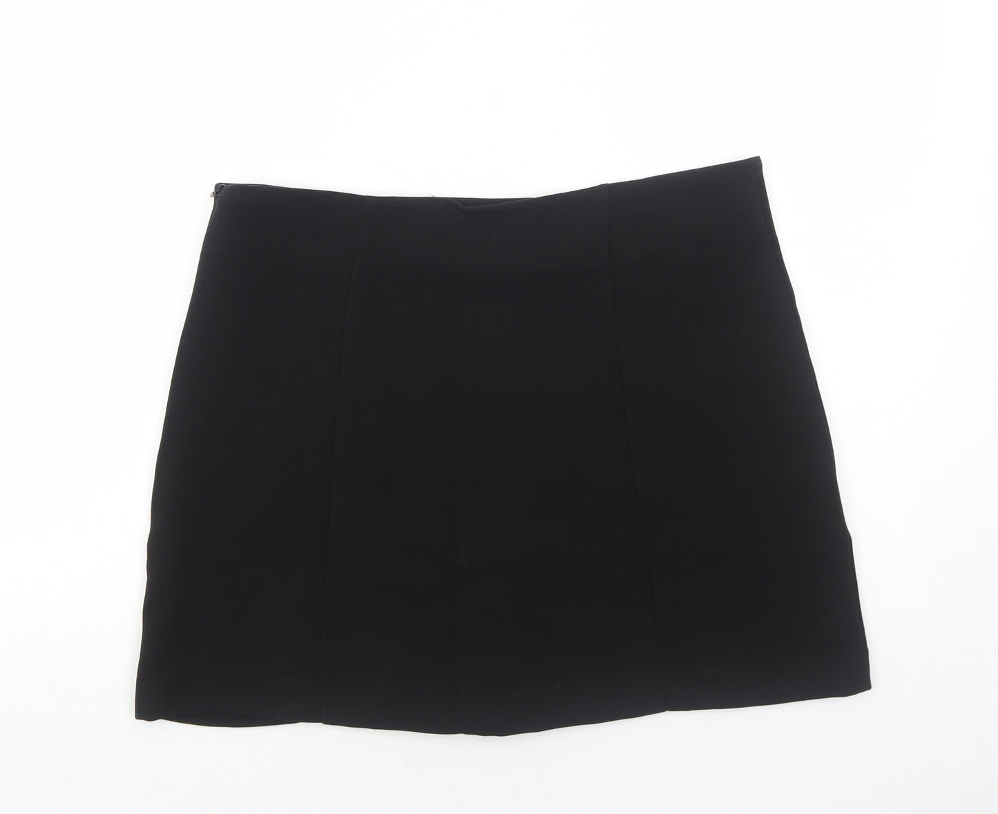 New Look Womens Black Polyester Mini Skirt Size 14 Zip